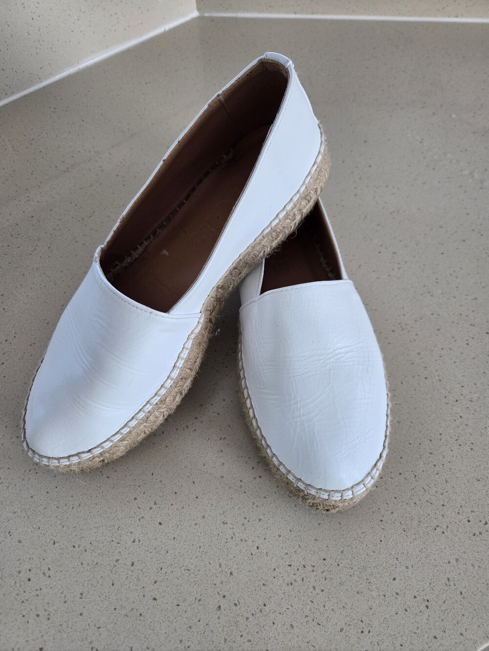 Women's White Espadrille Slip-On Flats